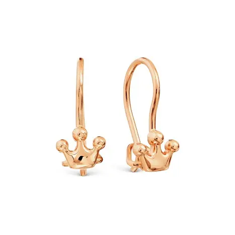 Серьги детские из красного золота