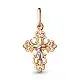 Подвеска крест из комбинированного золота