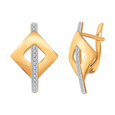 Серьги с английским замком из красного золота