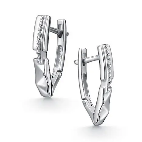 Серьги с английским замком из серебра
