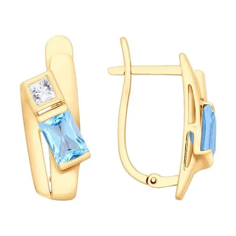 Серьги с английским замком из красного золота