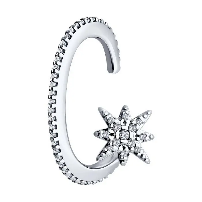 Серьги одиночные из серебра