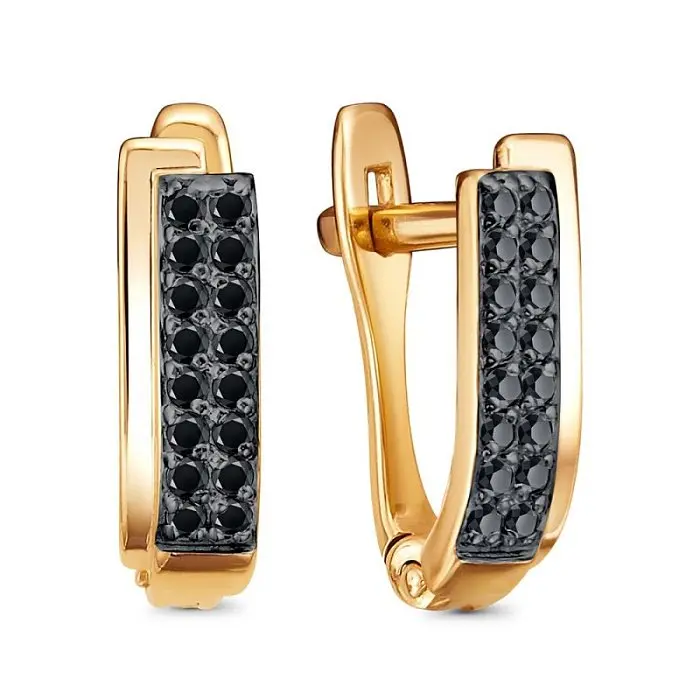 Серьги с английским замком из красного золота