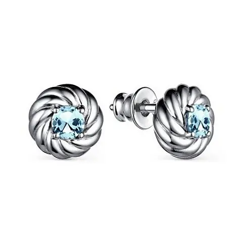 Серьги пуссеты из серебра