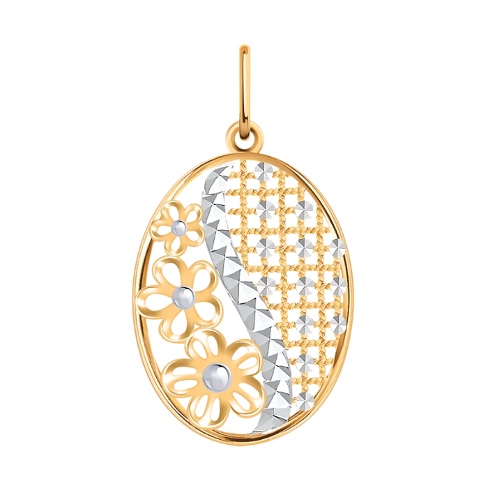 Подвеска декоративная из комбинированного золота