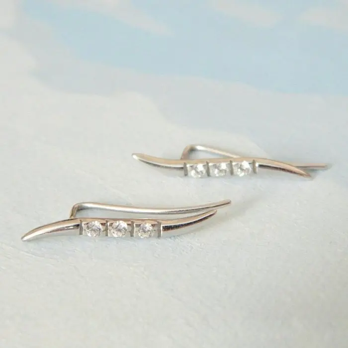 Серьги зажимы из серебра