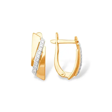 Серьги с английским замком из красного золота
