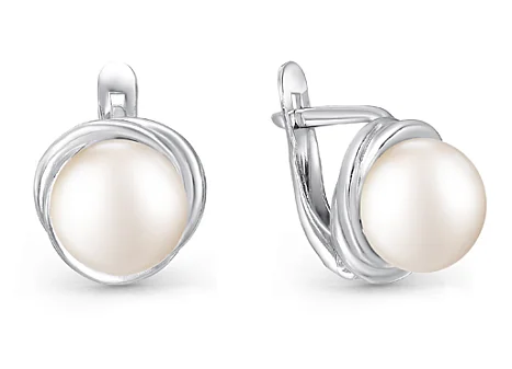 Серьги с английским замком из серебра