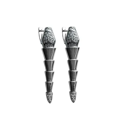 Серьги подвесные из серебра