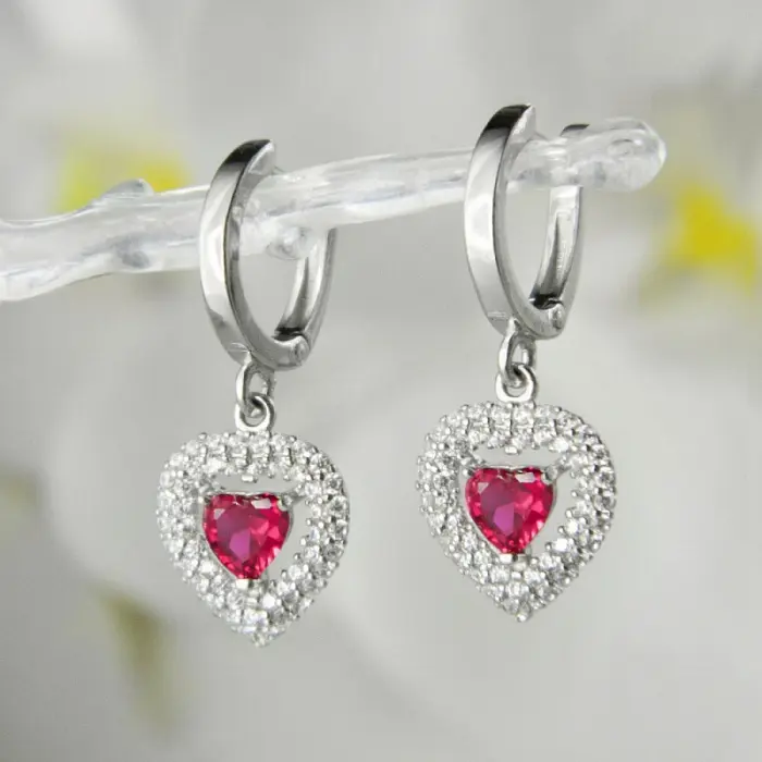Серьги подвесные из серебра