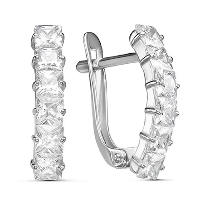 Серьги с английским замком из серебра