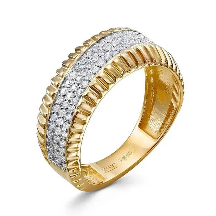 Кольцо декоративное из желтого золота вид 1