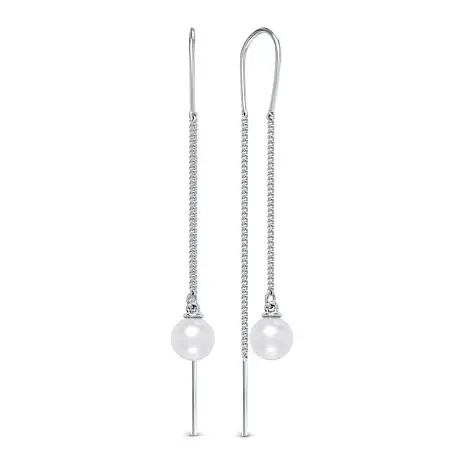 Серьги цепочки из серебра