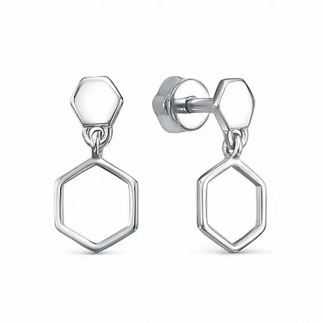 Серьги пуссеты из серебра