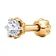 Серьги одиночные из красного золота