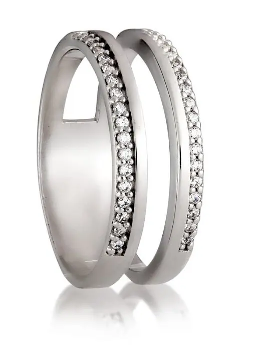 Кольцо декоративное из серебра вид 1