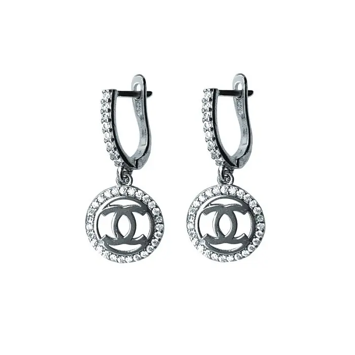 Серьги подвесные из серебра