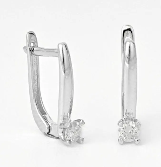 Серьги с английским замком из серебра