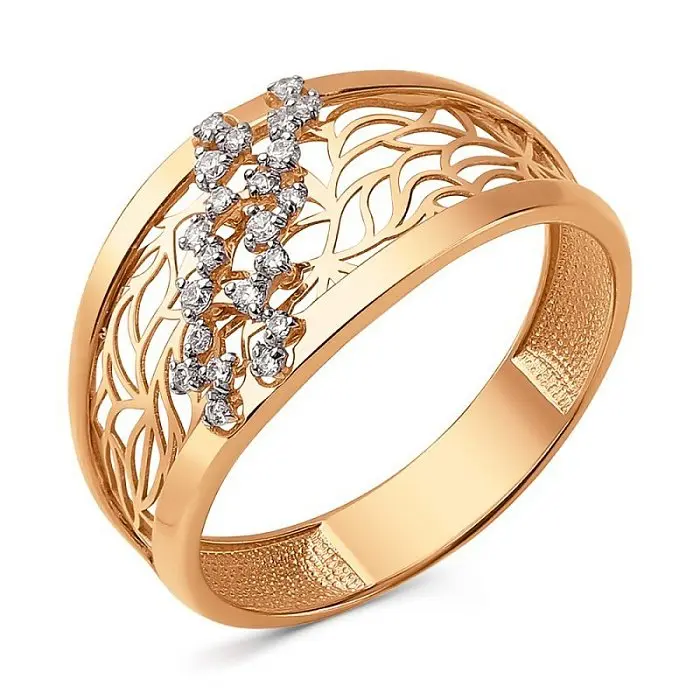 Кольцо декоративное из красного золота