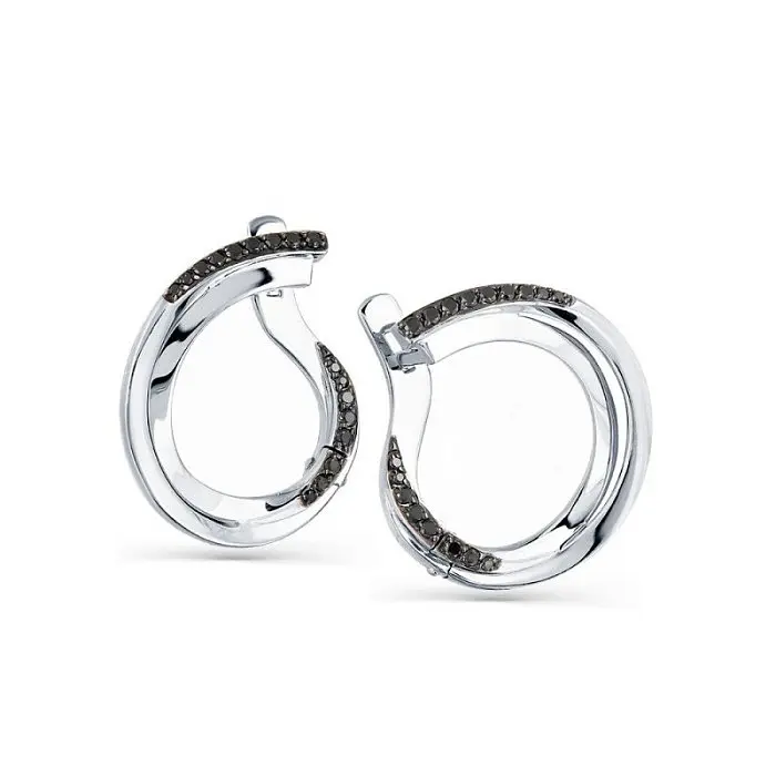 Серьги с английским замком из белого золота