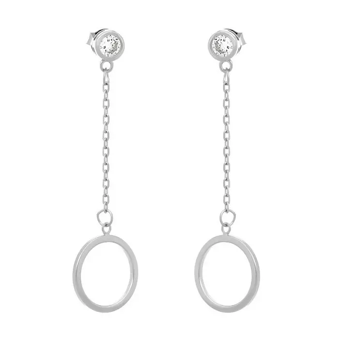 Серьги подвесные из серебра