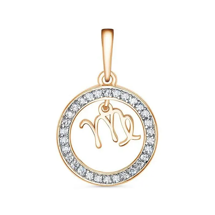 Подвеска знак зодиака из комбинированного золота