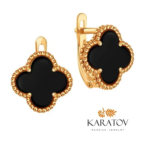 Серьги с английским замком из красного золота