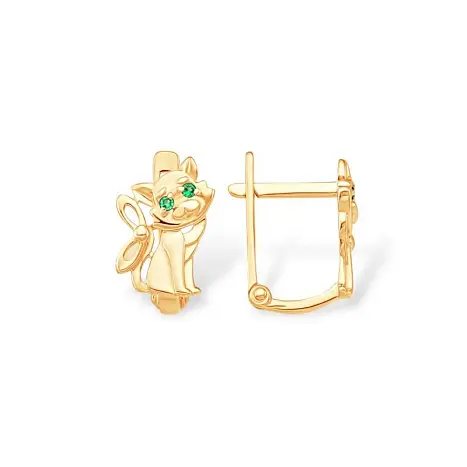 Серьги детские из красного золота