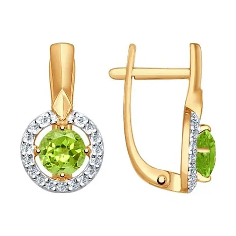 Серьги с английским замком из красного золота