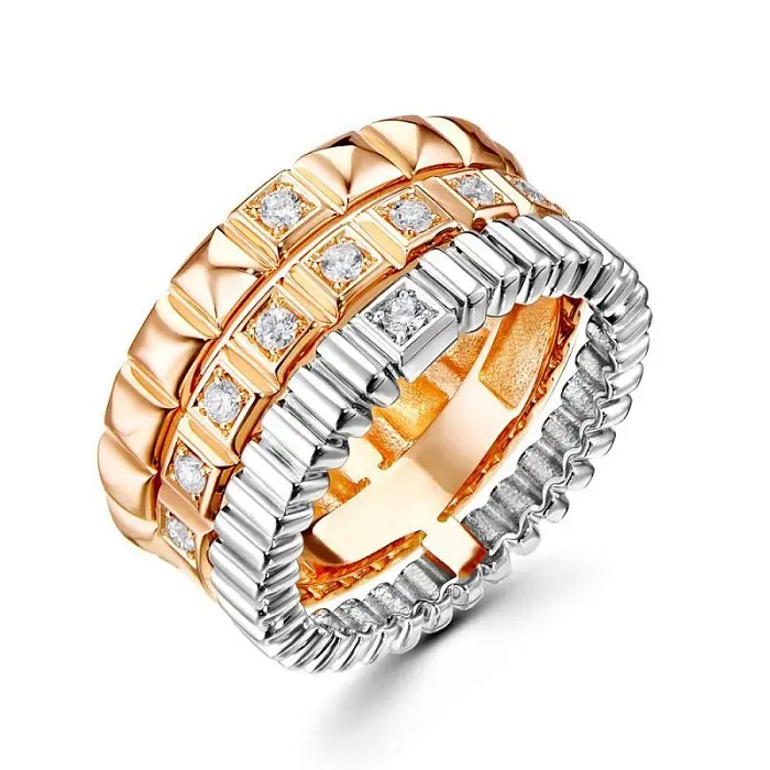 Кольцо декоративное из комбинированного золота