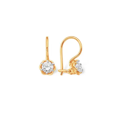 Серьги детские из красного золота