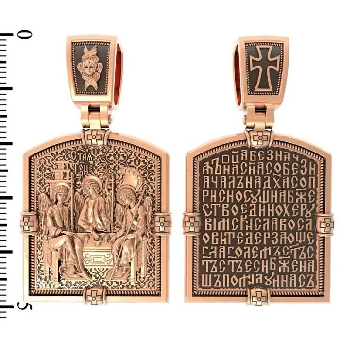 Подвеска икона из красного золота
