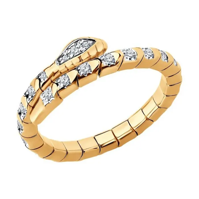 Кольцо декоративное из комбинированного золота Кольцо декоративное из комбинированного золота