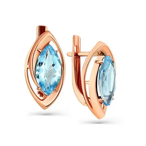 Серьги с английским замком из красного золота