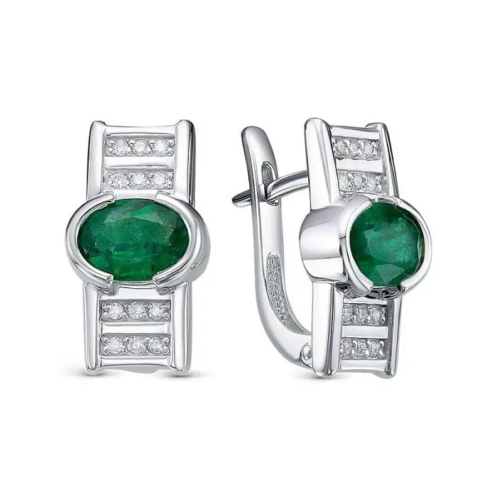 Серьги с английским замком из белого золота