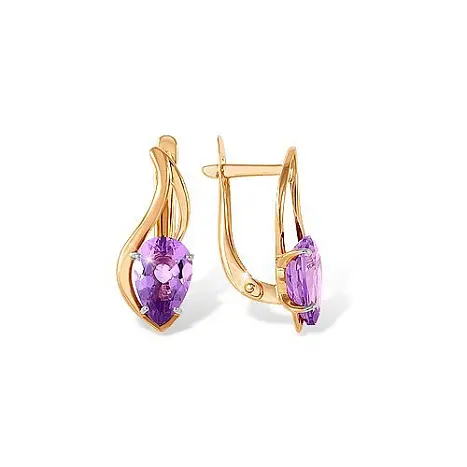 Серьги с английским замком из красного золота