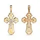 Подвеска крест из комбинированного золота