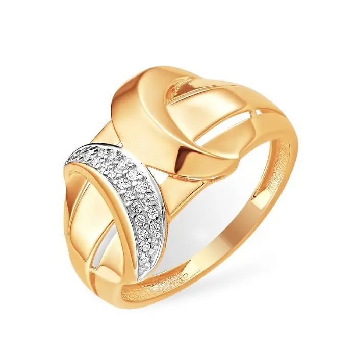 Кольцо декоративное из красного золота