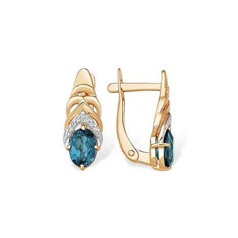 Серьги с английским замком из красного золота