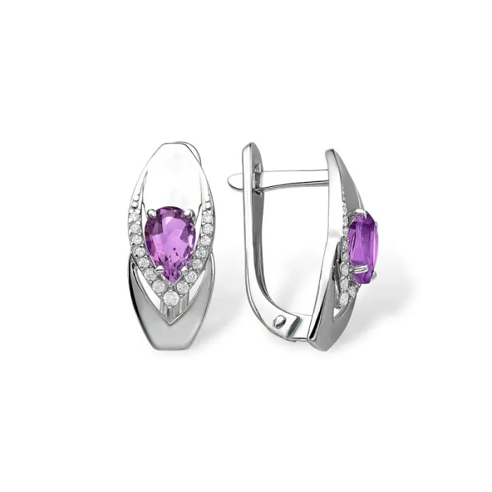 Серьги с английским замком из серебра