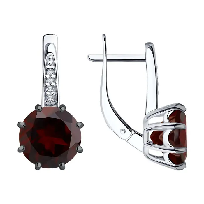 Серьги с английским замком из серебра
