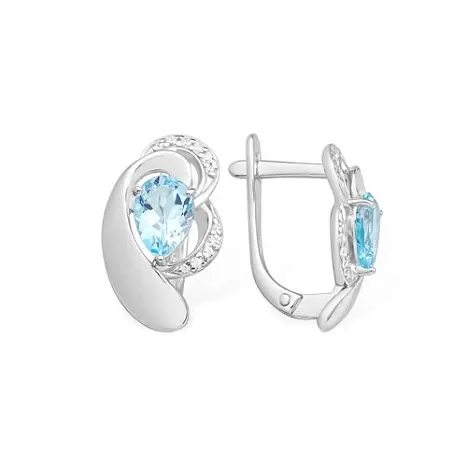Серьги с английским замком из серебра