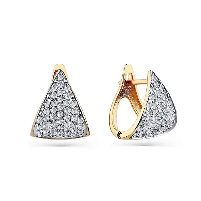 Серьги с английским замком из красного золота