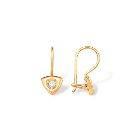 Серьги детские из красного золота