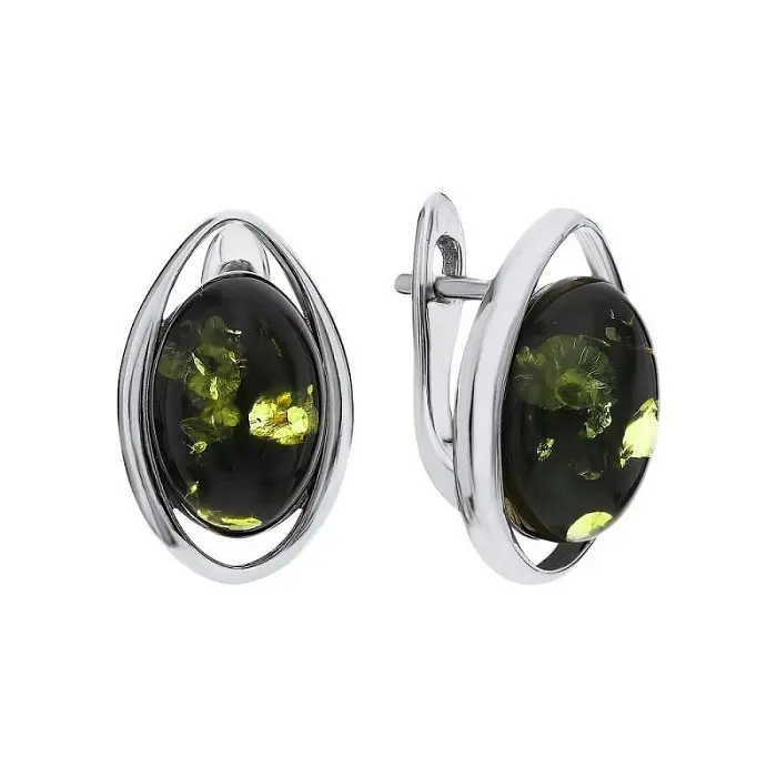 Серьги с английским замком из серебра