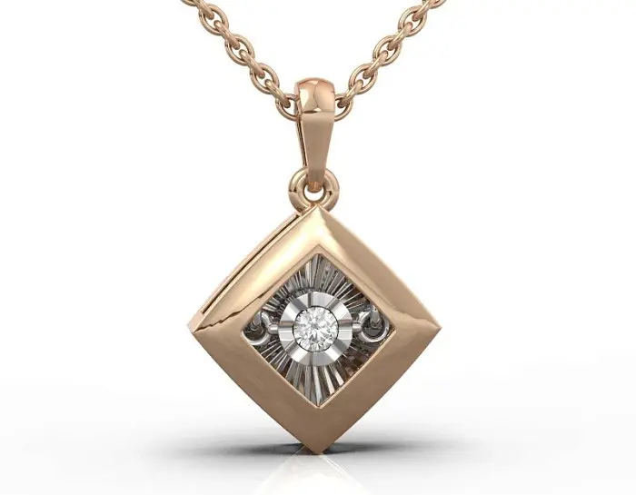 Подвеска декоративная из комбинированного золота