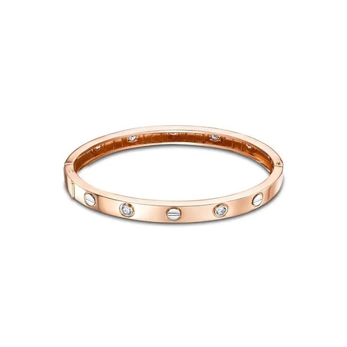 Браслет жесткий из комбинированного золота