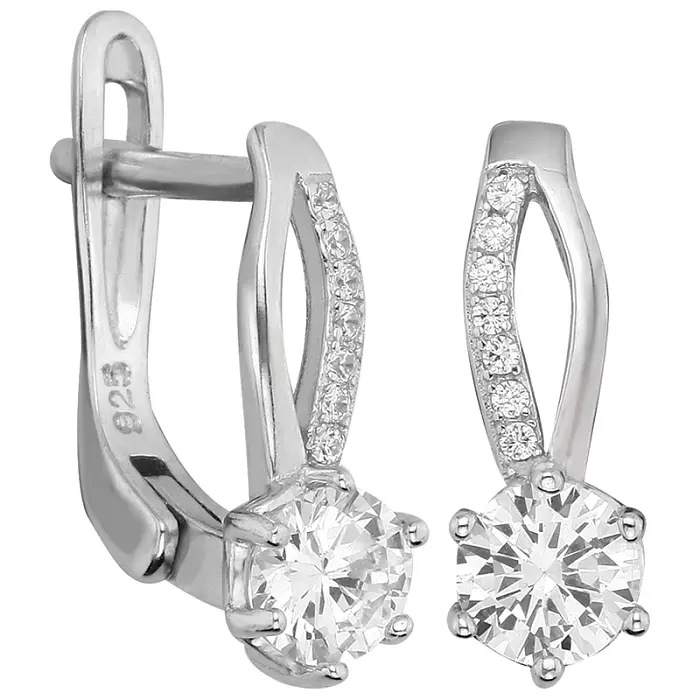 Серьги с английским замком из серебра