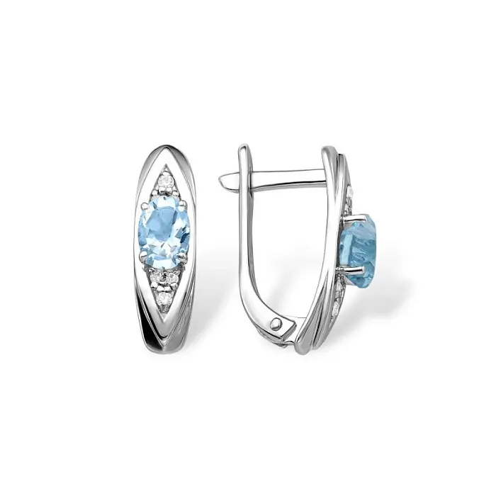 Серьги с английским замком из серебра