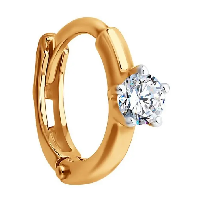 Серьги конго из красного золота